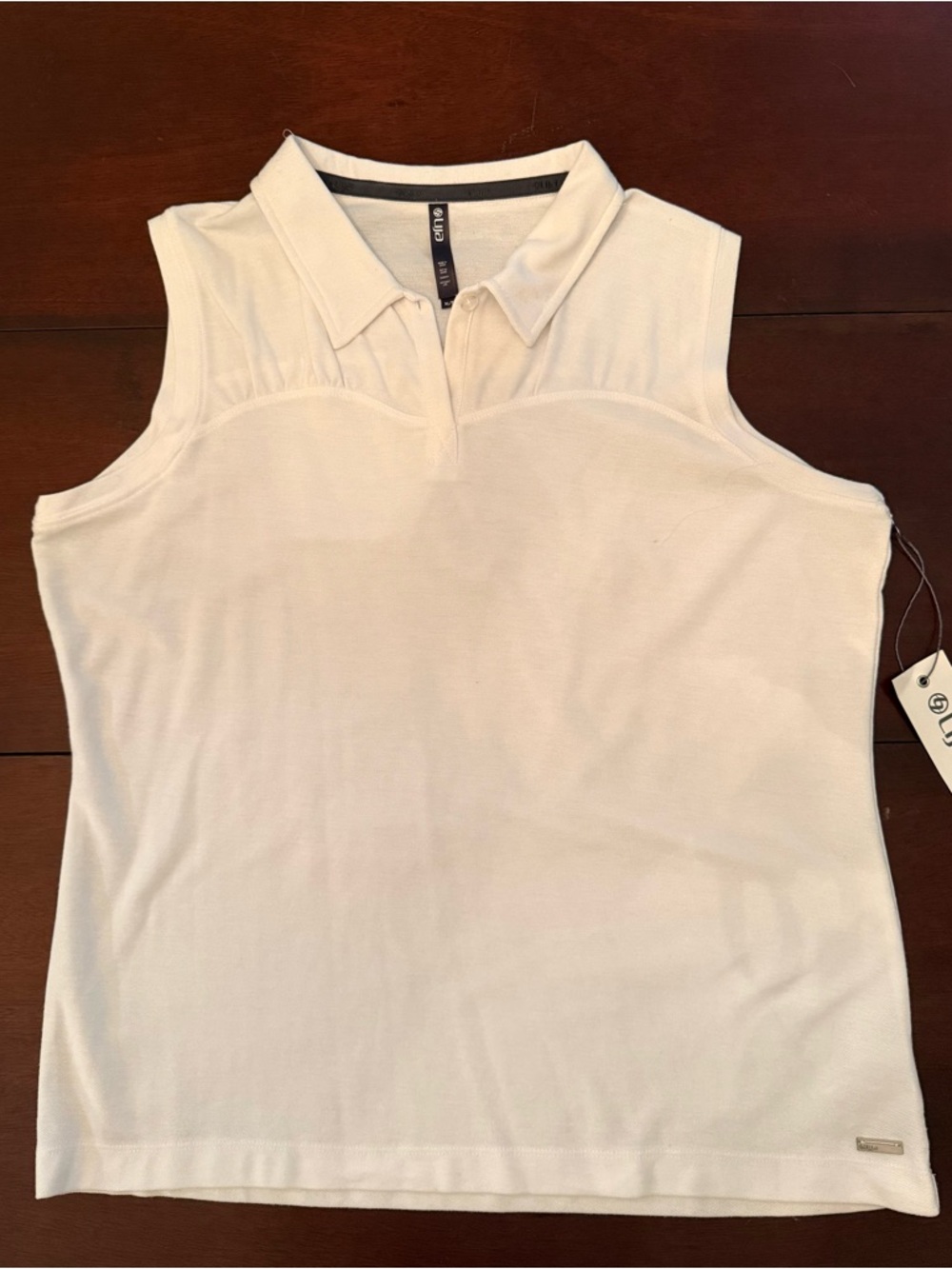 Ladies NWT Lija XL Sleeveless Polo Top White